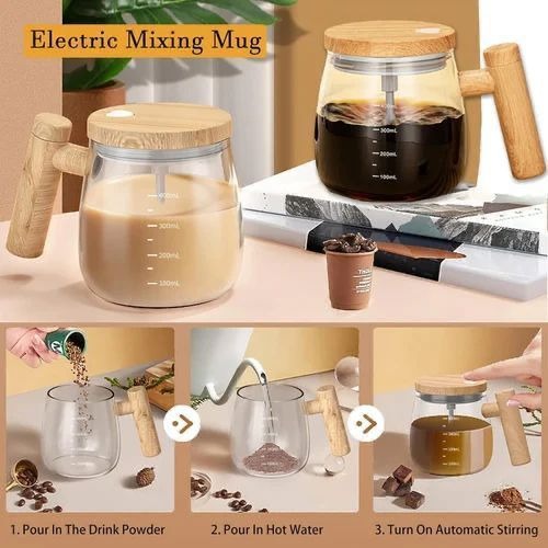 400ml Self-Stirring Automatic Rechargeable Glass Mixing Cup (With Box Packing)