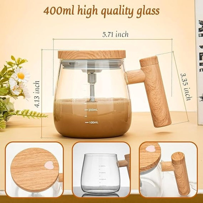 400ml Self-Stirring Automatic Rechargeable Glass Mixing Cup (With Box Packing)