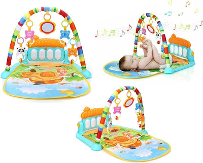 Colorful Activity Mat with Piano and Hanging Toys – Fun, Music & Learning for Little Ones